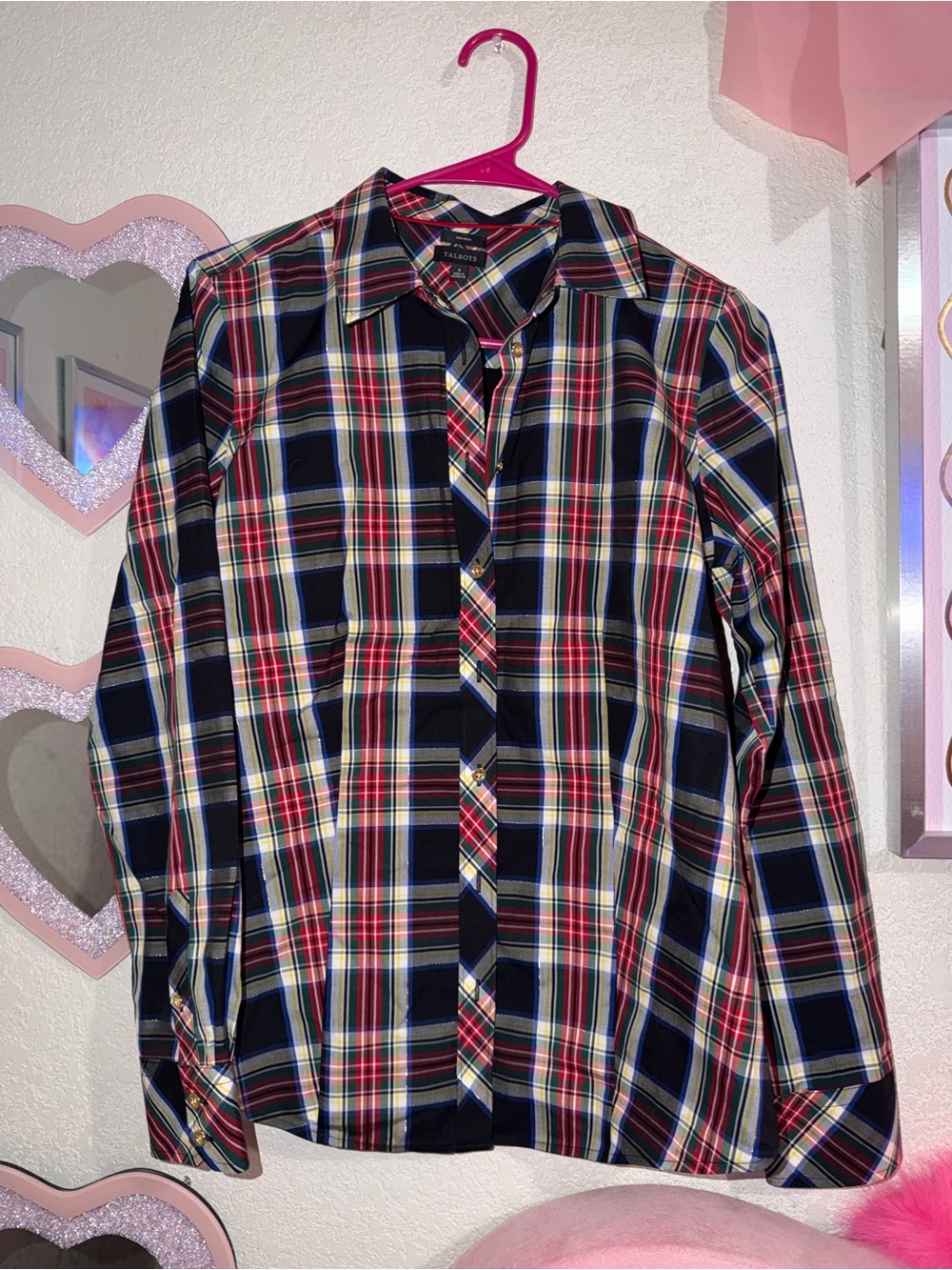 Talbots Multicolor Plaid Button-Down Shirt